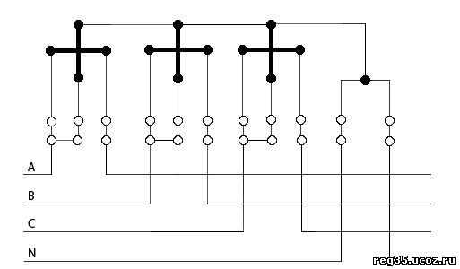 подключение трёхфазного счётчика