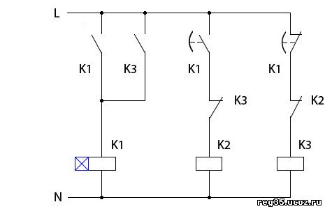 схема управления звезда-треугольник